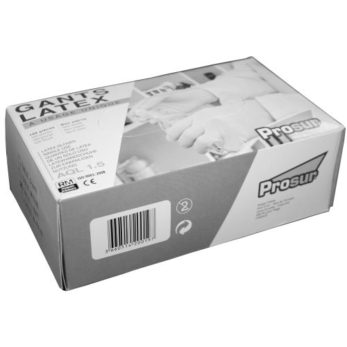 Gant latex poudré AQL 1,5 AUULAT taille S boîte de 100 - SINGER - AUULAT67 pas cher Secondaire 1 L