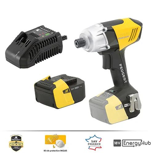 Visseuse à choc 18 V EnergyDriver-18VBL Brushless + batterie 5 Ah + chargeur PEUGEOT OUTILLAGE 650308 photo du produit Secondaire 1 L