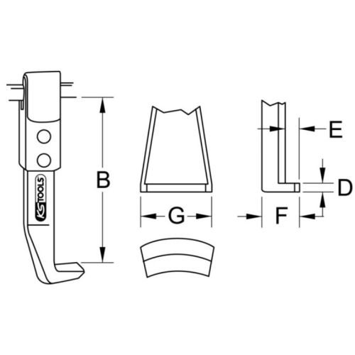 Griffe à profondeur réglable 130 mm pour extracteur KS TOOLS 615.3401 photo du produit Secondaire 1 L