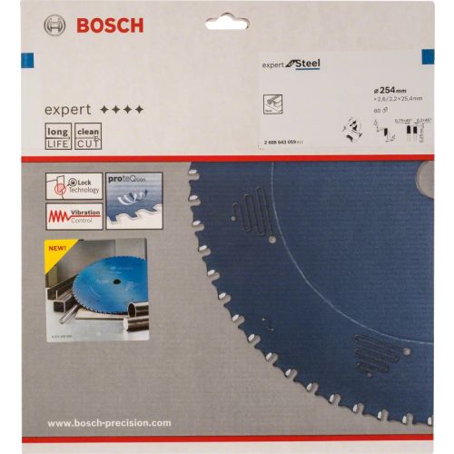 Lame de scie circulaire Expert for steel 254x25x2,2mm 60 dents BOSCH 2608643059 photo du produit Secondaire 3 L