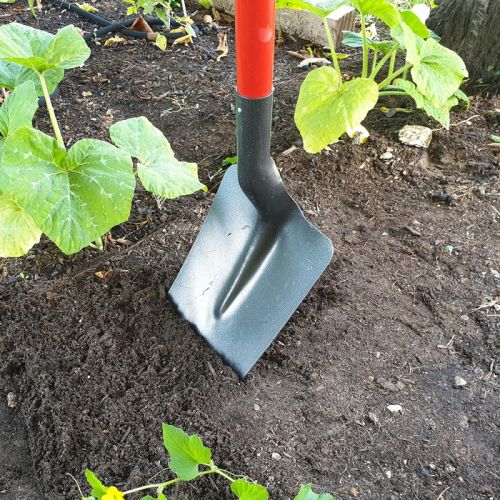 Pelle de jardin PRO TERRASSIER carrée à col de cygne 25cm en acier trempé emmanchée bois pomme 110cm - MERMIER - 554125 pas cher Secondaire 2 L