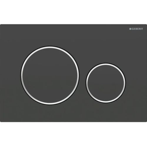 Plaque de d&eacute;clenchement double touche WC DUOFIX SIGMA 20 Noir/chrom&eacute; - GEBERIT - 115.882.KM.1 pas cher