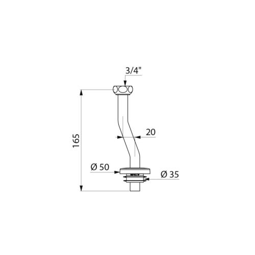 Tubulure d&rsquo;alimentation F3/4'' D35mm pour urinoir siphonique - DELABIE - 759000 pas cher Secondaire 1 L
