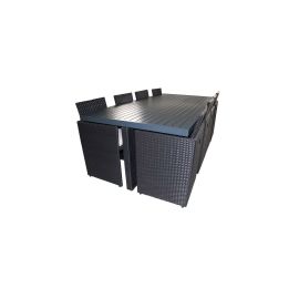 Ensemble repas encastrable 8 places DCB Garden plateau aluminium noir - PVC-8-ALU-N pas cher Principale M