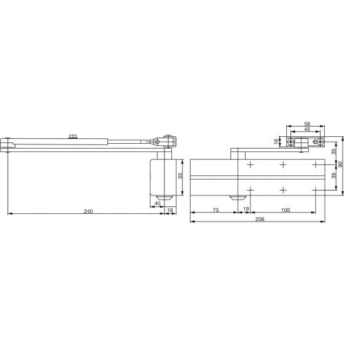 Ferme-porte DC140 Force 2-3-4 fourni avec bras standard finition argent - VACHETTE - 24506000 pas cher Secondaire 1 L