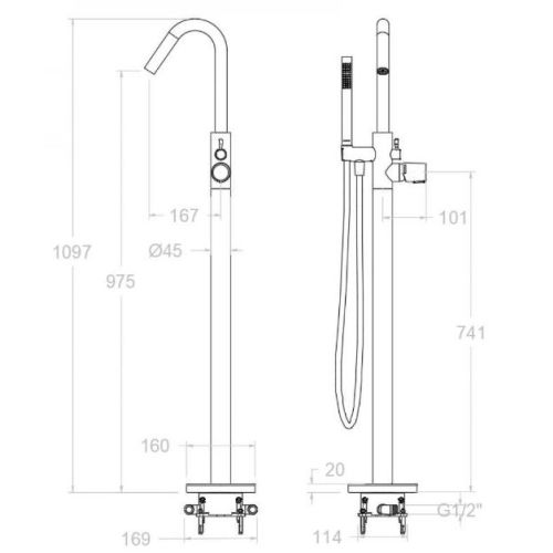 Mitigeur bain-douche sur colonne avec ensemble TZAR - RAMON SOLER 348503DOC 2 voies - 34C303388 pas cher Secondaire 1 L