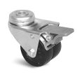Roue double galet 50mm &agrave; &oelig;il trou 10mm pivotante &agrave; frein - GUITEL HERVIEU - 860011 pas cher