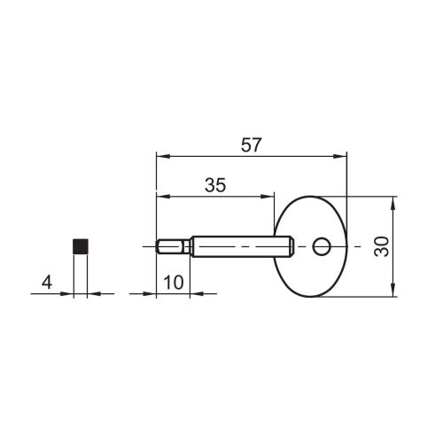 Clé carré mâle pour batteuse en applique 4mm - ROBERT COUILLET - 64.4 pas cher Secondaire 1 L