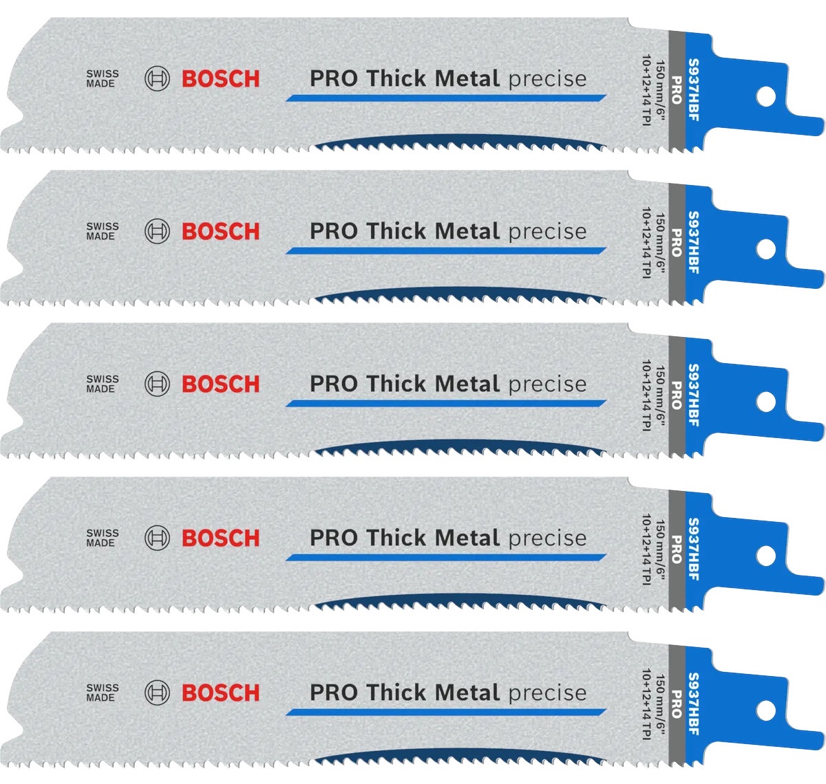 Bosch 937 HBF PRO Thick Metal precise 150 mm lames de scie sabre métal 5 pièces - vue 9
