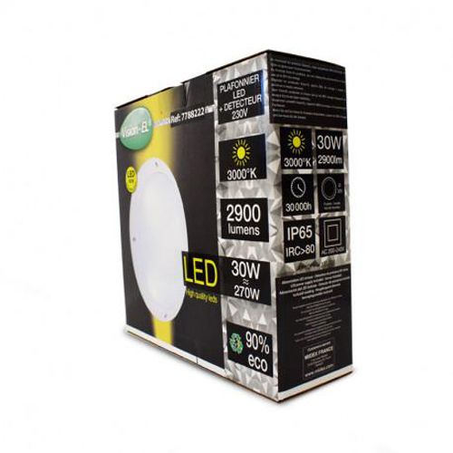 Plafonnier LED hublot CASA rond + détecteur RF 30 W D300 mm IP65 3000 K MIIDEX LIGHTING 7788222 photo du produit Secondaire 8 L