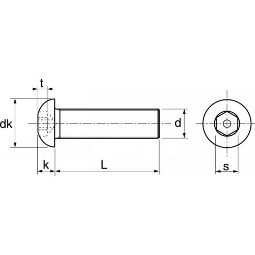 Vis à métaux tête bombée hexagonale creuse teton inviolable A2 ISO 7380 4X12 boîte de 100 ACTON 628024X12 photo du produit Secondaire 3 L