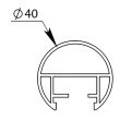 Profil de main courante aluminium ronde D 40 2 m DUVAL 61-0102-1402 photo du produit Secondaire 1 S