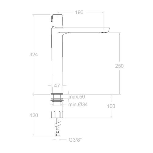 Mitigeur de lavabo TZAR XL 340201NM - RAMON SOLER - 34A302352 pas cher Secondaire 1 L