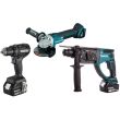 Pack de 3 outils 18V Makita (DDF485/DGA506/DHR202) + 2 batteries 5 Ah + chargeur + coffret MAKPAC photo du produit