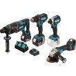 Pack 4 outils 18 V (DGA504 + DDF482 + DHR241 + DTD153) + 3 batteries 5 Ah + chargeur MAIKTA DLX4080TX1 photo du produit Secondaire 7 S