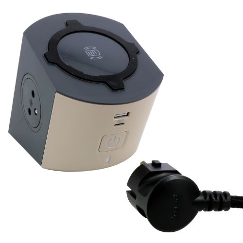 Multiprise station de charge 2x2P+T Surface taupe/gris foncé LEGRAND 049402 photo du produit