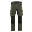 Pantalon stretch 2D vert foret/gris moyen T42L - BLAKLADER - 175118324298C148 pas cher