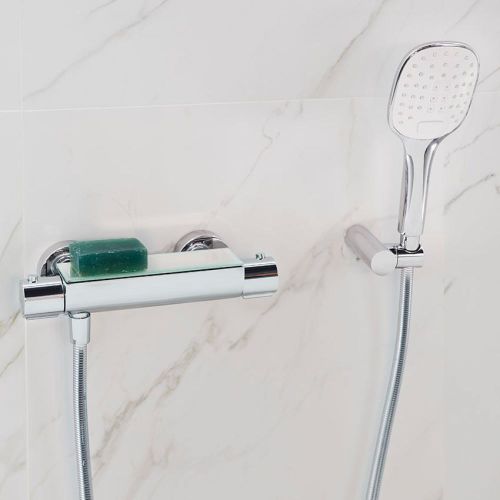 Mitigeur de douche thermostatique URBAN CHIC 213401S chromé poignées laiton sans ensemble de douche avec verre de sécurité - RAMON SOLER - 21D302411 pas cher Secondaire 3 L