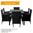 Ensemble repas 7 pièces Dining en acier noir M39 photo du produit Secondaire 1 S