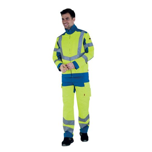 Blouson de travail haute visibilité mixte LUTEA WORK VISION 2 jaune fluo/bleu azur T0 LAFON LA-3HVNCP-592-0 photo du produit Secondaire 1 L