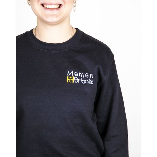 Sweat col rond Maman Sobricolo noir TL - SWGI18500BL pas cher Secondaire 4 L