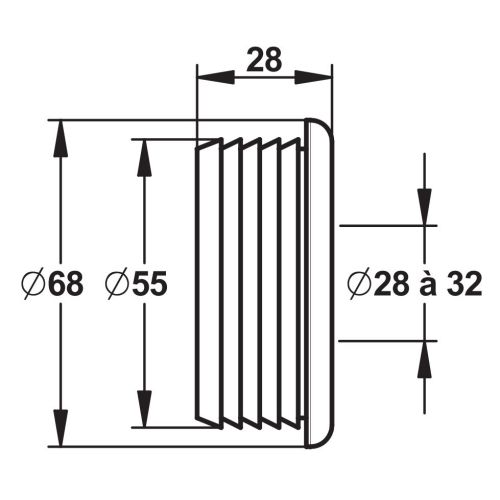 Nez de jonction 55 pour tube 28 à 32 mm PRESTO 44903 photo du produit