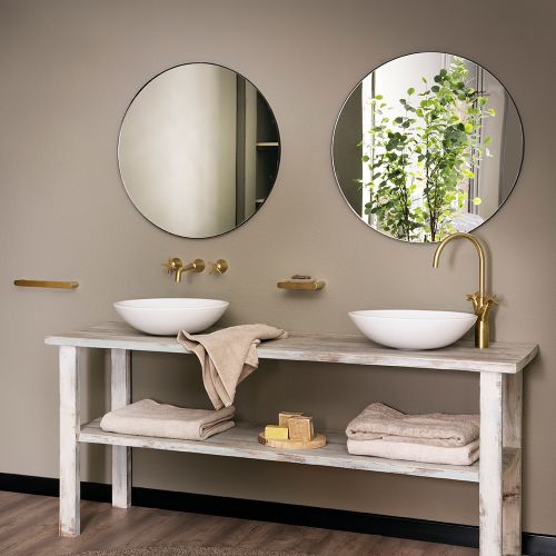 M&eacute;langeur de lavabo bec haut ADAGIO 911001OC or bross&eacute; - RAMON SOLER - 91A306128 pas cher Secondaire 2 L