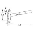 Marteau bourgeois t&ecirc;te diam&egrave;tre 24.5 mm - avec manche fr&ecirc;ne galb&eacute; KS TOOLS 140.3030 photo du produit Secondaire 2 S