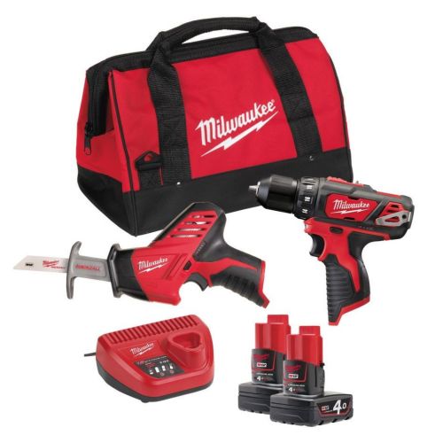 Pack de 2 outils 12 V M12 BPP2C-402B + 2 batteries 4 Ah + chargeur + sac de transport MILWAUKEE 4933441230 photo du produit