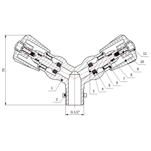 Robinet double de machine à laver laiton chromé - GARIS - B01-RMLDB pas cher Secondaire 3 L