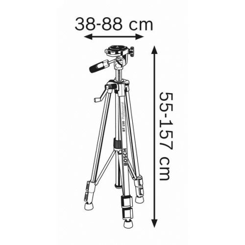 Trépied BT 150 Professional 1/4'' 55 - 157 cm BOSCH 0601096B00 photo du produit Secondaire 2 L