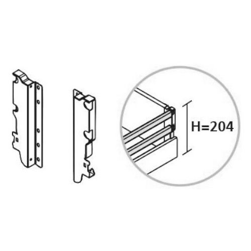 Jeu de fixation vantage pour rehausse simple hauteur 204mm blanc - EMUCA - 3000312 pas cher Secondaire 1 L