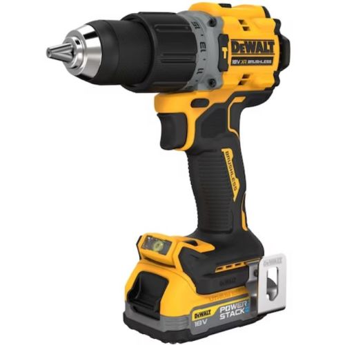 Perceuse-visseuse à percussion 18 V XR Powerstack Brushless + 2 batteries 1,7 Ah + chargeur + coffret T-STAK DEWALT DCD805E2T-QW photo du produit Secondaire 1 L