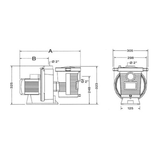 Pompe standard 3/4cv triphasé ULTRAFLOW - PENTAIR - PAC-100-0101 pas cher Secondaire 1 L