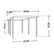 Carport en bois lasuré LOUISON pour 1 voiture 13,3m² - FOREST STYLE - 2894 pas cher Secondaire 1 S