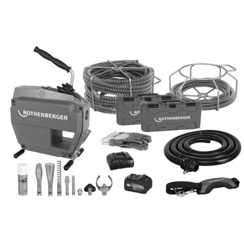 Déboucheur R600 VarioClean 18V + batterie 8Ah + chargeur + accessoires - ROTHENBERGER - 1000003346 pas cher