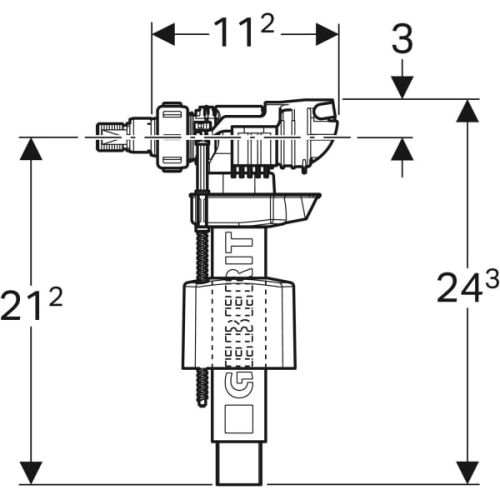 Robinet flotteur alimentation lat&eacute;rale type 380/P128.025NF - GEBERIT - 240.705.00.1 pas cher Secondaire 3 L