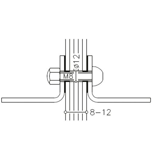 Kit de fixation Normbau pour poignée sur mesure double 82 - B-INOX-ZAC82 photo du produit Principale L