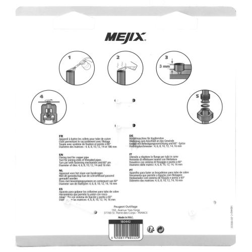 Appareil à battre les collets diamètre 4 à 16mm - MEJIX - 180442 pas cher Secondaire 3 L