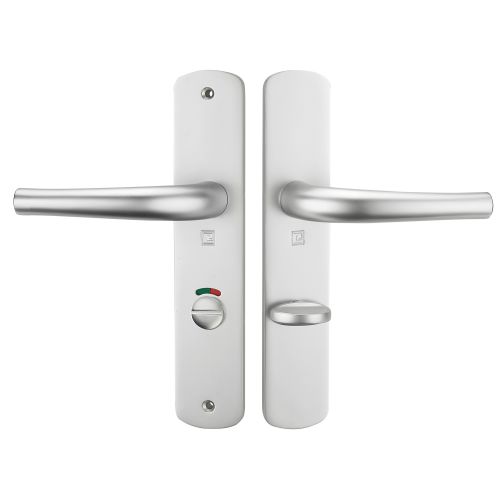 Ensemble sur plaque SALOME HOME entraxe 195mm condamnation à voyant argent - HERACLES - B-SALOME-17 pas cher