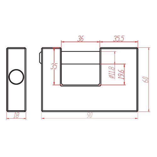 Cadenas rectangulaire BLOCUS photo du produit Secondaire 3 L