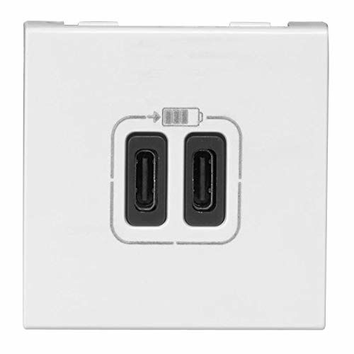 Chargeur 2 USB MOSAIC type-C 3A 2 modules 230V blanc - LEGRAND - 077590 pas cher Principale L