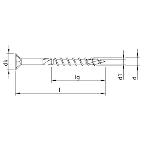 Vis t&ecirc;te frais&eacute;e torx HECOFIX filetage partiel 6x120mm zingu&eacute; jaune - HECO - 61134 pas cher Secondaire 1 L