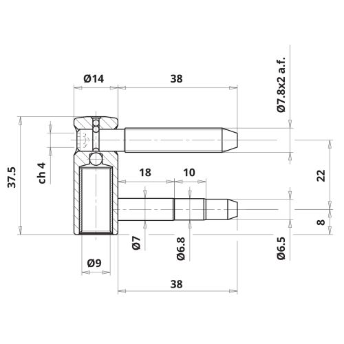 Cote femelle de fiche réglable broches 495 14 mm OTLAV CF495140H519 photo du produit Secondaire 1 L