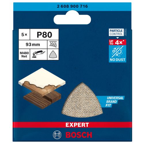 Abrasifs réticulés Expert M480 93 x 93 mm G80 BOSCH 2608900716 photo du produit Secondaire 5 L