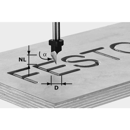 Fraise à graver HS S8 D11/60° - FESTOOL - 491002 pas cher Principale L