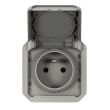 Prise de courant 2P+T PLEXO 16A 250V avec enjoliveur finition gris LEGRAND 069551L photo du produit Secondaire 1 S