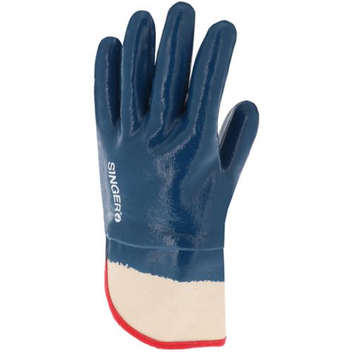 Gant nitrile tout enduit poignet toile écru/bleu T9 SINGER NBR327T.9 photo du produit