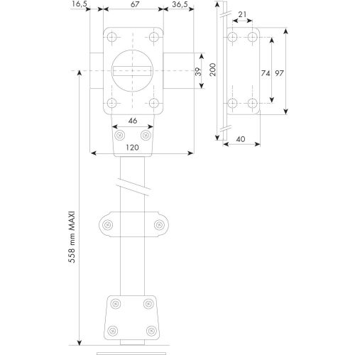 Verrou à double entrée Cavith 1430 bas et coté A2P* droite 3 clés - ISEO - 1433N001.5 pas cher Secondaire 4 L