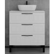 Meuble de salle de bain CALA 60cm avec plateau et vasque à poser ovale 3 tiroirs sans miroir blanc - COSYNEO - EPOCALA3C60BLAPBBZEUS pas cher